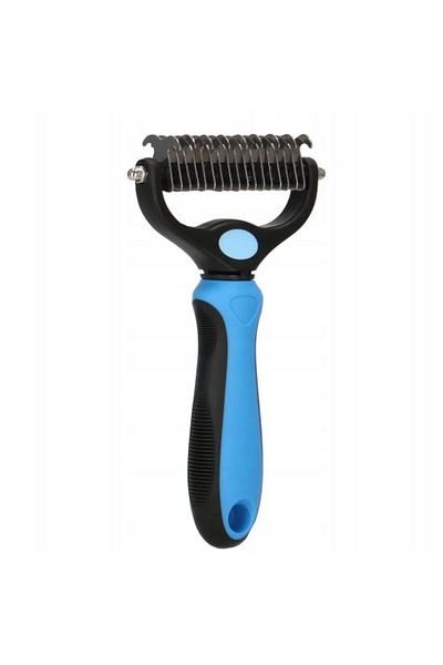 Springos Perie, trimmer, îngrijire pentru câini și pisici, pieptene descurcător, 17+9 dinți, albastru și negru