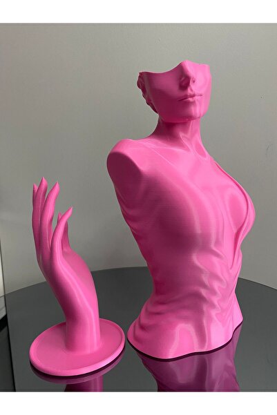 Goplast Premium Culoarea roz Bijuterii decorative Manichin și mână Set de 2 S...