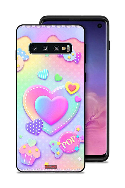Tolwak غطاء حماية لهاتف Samsung Galaxy S10 برسومات قلوب البوب