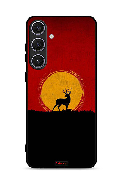 Tolwak غطاء حماية لهاتف Samsung Galaxy S24 5G بتصميم غزال وقمر