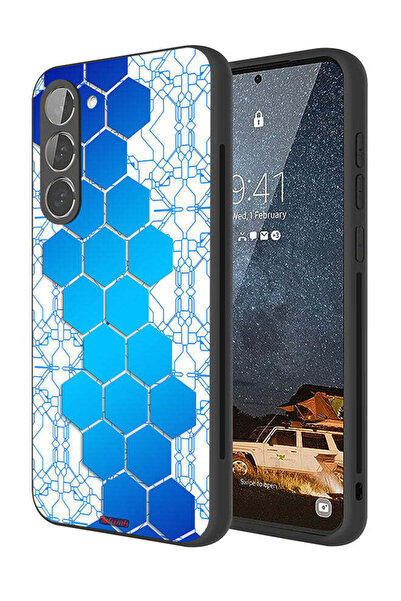 Tolwak غطاء حماية لهاتف سامسونج جالاكسي S23 5G بنمط شبكات أيقونات سداسية الشك...