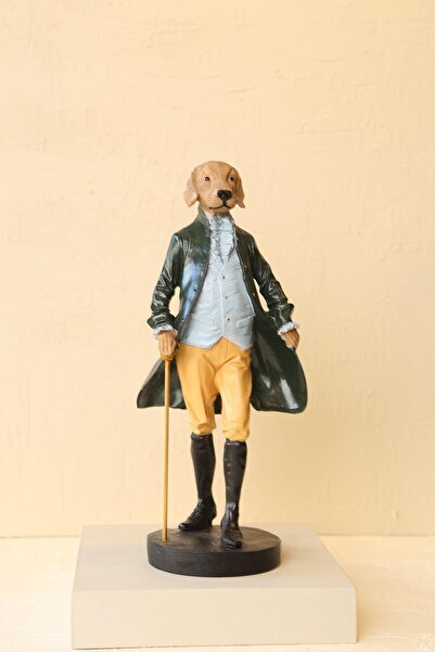 Mondecor İngiliz Tarzı Vintage Şık Centilmen Köpek Figürü Polyester Dekoratif...