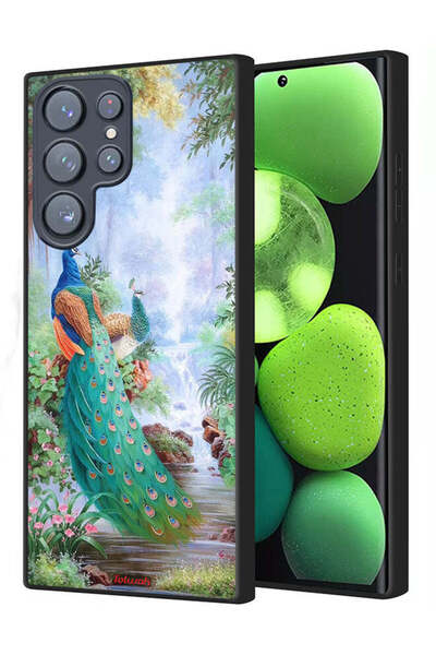 Tolwak غطاء حماية لهاتف سامسونج جالاكسي S22 ألترا 5G بنقشة الطاووس