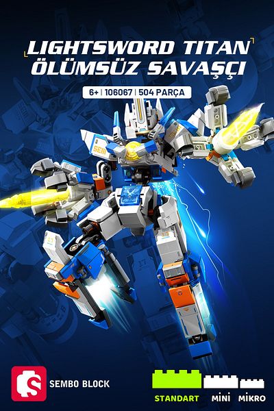 Sembo Block Lightsword Titan Death Warrior Building Block Set