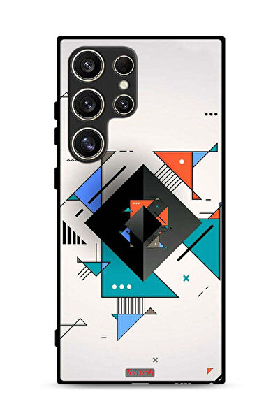 Tolwak غطاء حماية لهاتف سامسونج جالاكسي S24 ألترا 5G بأشكال مربعة ومثلثة ونمط تجريدي