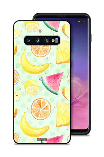 Tolwak غطاء حماية لهاتف سامسونج جالاكسي S10 بلس برسومات فنية بألوان مائية وفواكه