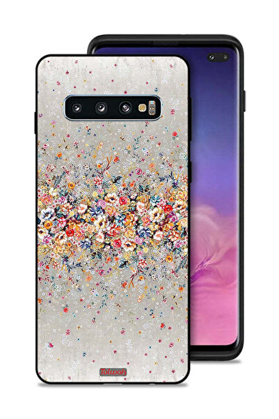 Tolwak غطاء حماية لهاتف Samsung Galaxy S10 Plus بتصميم زهور صغيرة وفن تجريدي