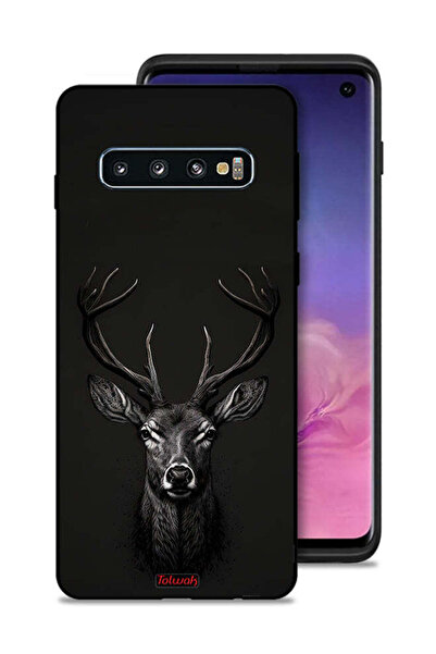 Tolwak غطاء حماية لهاتف Samsung Galaxy S10 بتصميم غزال فني رقمي