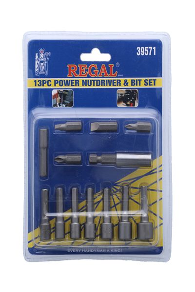 Regal 13-Piece Break-Resistant Durable Power Nutdriver and Bit Set
