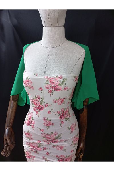 es moda shop Ariane Chiffon Short Sleeve Shawl Green