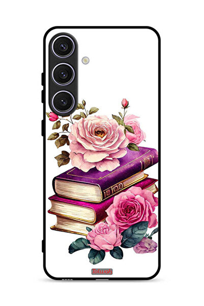 Tolwak غطاء حماية لهاتف سامسونج جالكسي S24 بلس 5G بنقشة الورود والكتب