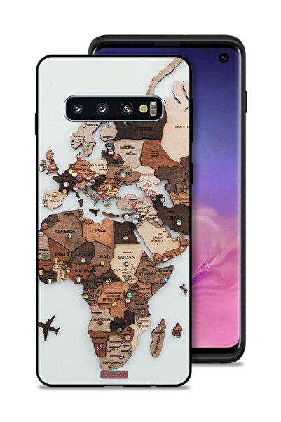 Tolwak غطاء حماية لهاتف Samsung Galaxy S10 بتصميم خريطة العالم