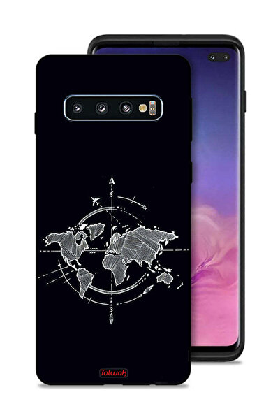 Tolwak غطاء حماية لهاتف سامسونج جالاكسي S10 بلس بتصميم فن البوصلة