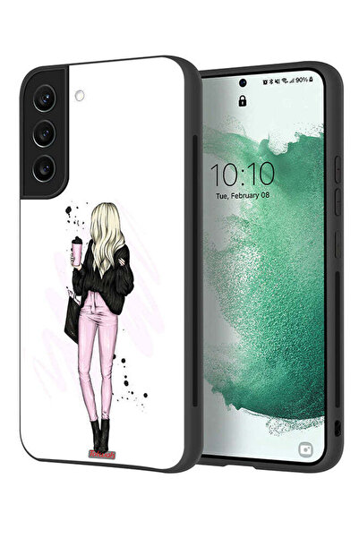 Tolwak غطاء حماية لهاتف سامسونج جالاكسي S21 بلس 5G، فتاة تحمل فن فنجان القهوة