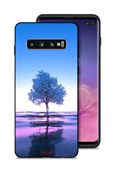 Tolwak غطاء حماية لهاتف سامسونج جالاكسي S10 بلس بتصميم شجرة نيون وانعكاس مائي...