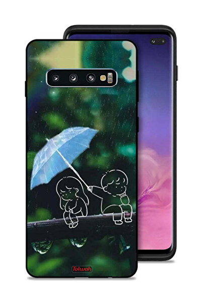 Tolwak غطاء حماية لهاتف Samsung Galaxy S10 Plus بتصميم زوجين من الفن التجريدي