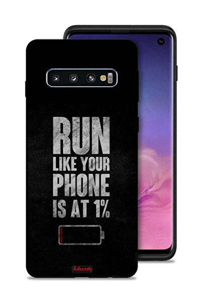 Tolwak غطاء حماية لهاتف Samsung Galaxy S10، اركض كما لو أن هاتفك يعمل بنسبة 1%