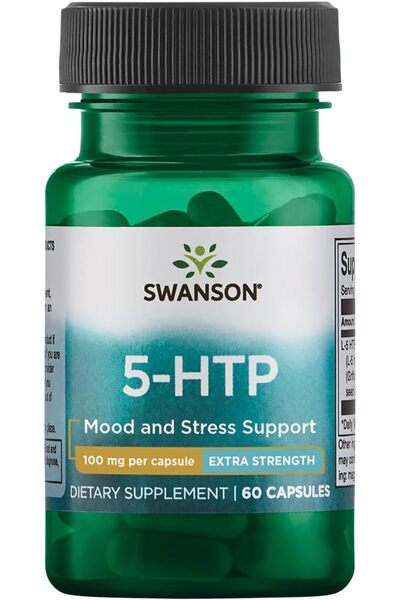 SWANSON Extra Strength 5-HTP - Sleep Support Mood Support (60 Capsules, 100mg Each)