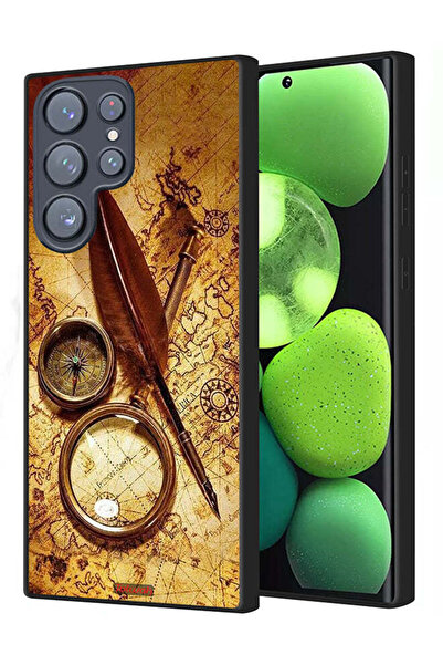 Tolwak غطاء حماية لهاتف سامسونج جالاكسي S23 ألترا 5G بتصميم بوصلة عتيقة