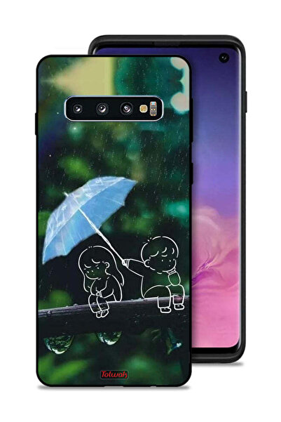 Tolwak غطاء حماية لهاتف Samsung Galaxy S10 بتصميم زوجين من الفن التجريدي