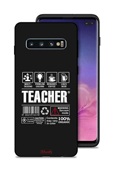 Tolwak غطاء حماية لهاتف Samsung Galaxy S10 Plus، ملصق المعلم