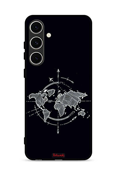 Tolwak غطاء حماية لهاتف سامسونج جالاكسي S24 FE 5G برسومات البوصلة