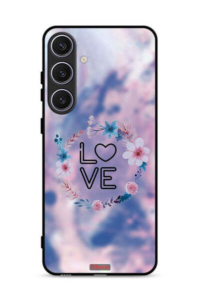 Tolwak غطاء حماية لهاتف سامسونج جالاكسي S24 5G برسومات زهور الحب وخاتم فني