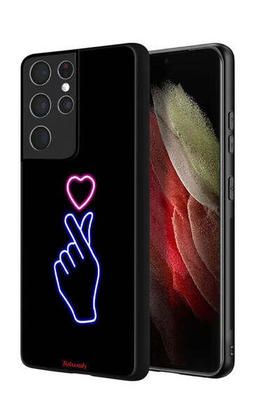 Tolwak غطاء حماية لهاتف سامسونج جالاكسي S21 ألترا 5G بنقشة قلب سناب