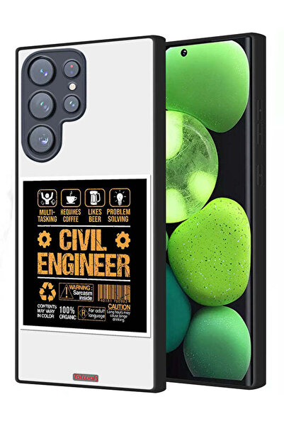 Tolwak غطاء حماية لهاتف سامسونج جالاكسي S22 ألترا 5G، ملصق مهندس مدني