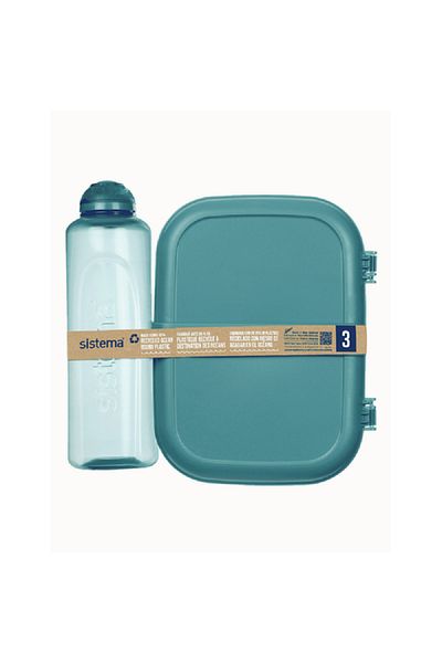 Sistema Food-Safe BPA-Free Plastic Lunch Box and Water Bottle Set