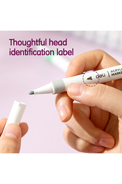 Deli EC189-36 Acrylic Marker Set, 36pcs, Assorted Colour – ideal for creative painting