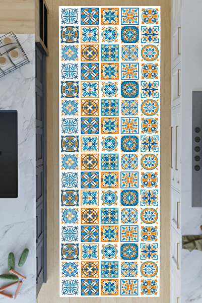 Charmbi Fayans Mutfak Halısı – Kaymaz Taban Makinede Yıkanabilir Antialerjik Leke Tutmaz Dijital Baskı