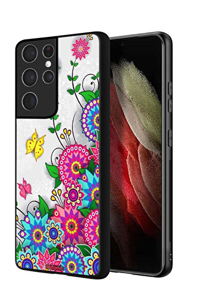 Tolwak غطاء حماية لهاتف سامسونج جالاكسي S21 ألترا 5G بنقشة زهور ماندالا