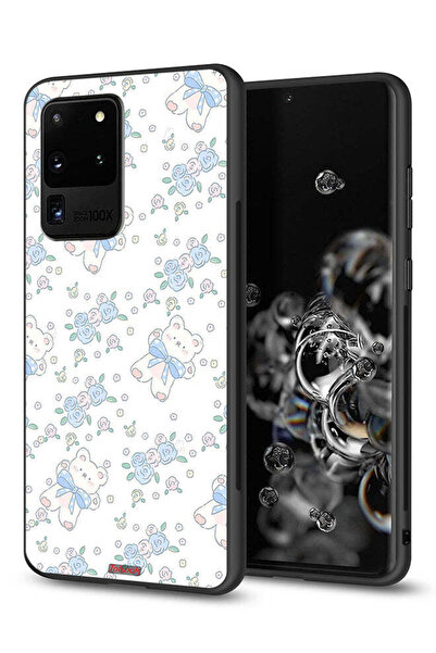 Tolwak غطاء حماية لهاتف سامسونج جالكسي S20 ألترا بنقشة دب تيدي لطيف وزهور