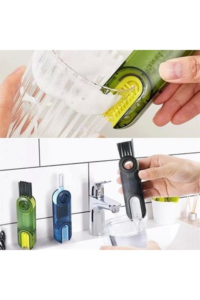 Emper 3 Functions Practical Bottle Cleaning Brush Kitchen Bathroom Multi-Purpose Brush for Vehicle
