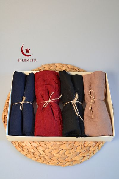 Bilenler Bamboo Kraş & Shawl – 75X210 cm |   Breathable, Sweat-Free, Firm Posture Seasonal Fabric (Box of 4)