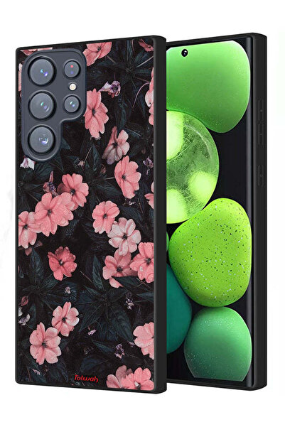 Tolwak غطاء حماية لهاتف سامسونج جالاكسي S23 ألترا 5G - لون الخوخ والورود الصغيرة