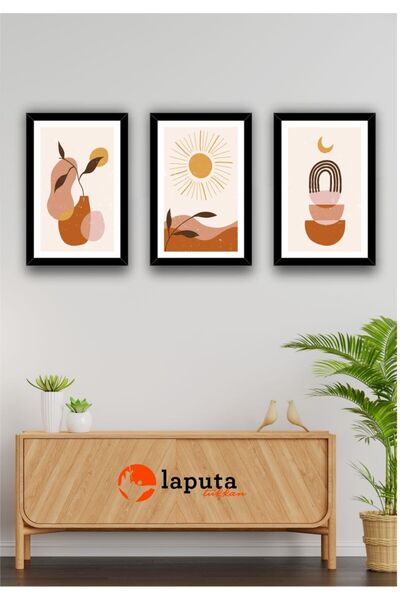 Laputa Tükkan 3 Parça Bohem Duvar Dekoru - Salon Oturma Yatak Odası Mutfak Of...