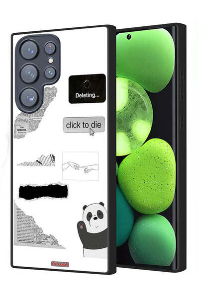 Tolwak غطاء حماية لهاتف سامسونج جالاكسي S23 ألترا 5G، ملصق باندا