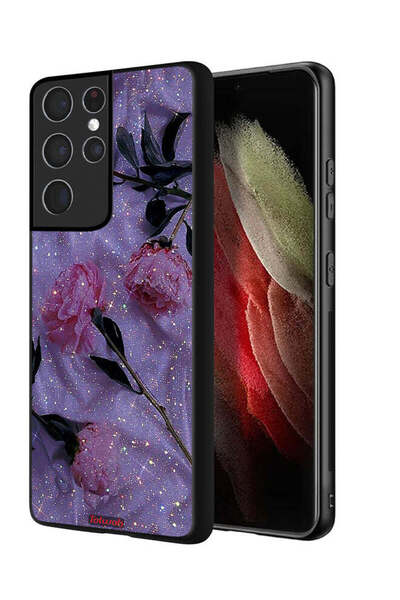 Tolwak غطاء حماية لهاتف سامسونج جالاكسي S21 ألترا 5G بنقشة ورود لامعة