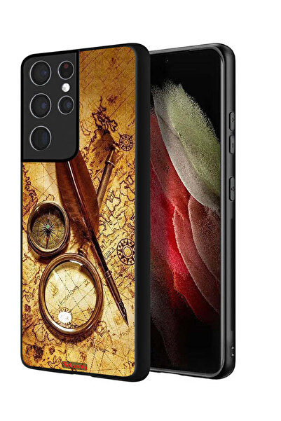 Tolwak غطاء حماية لهاتف سامسونج جالاكسي S21 ألترا 5G بتصميم بوصلة عتيقة