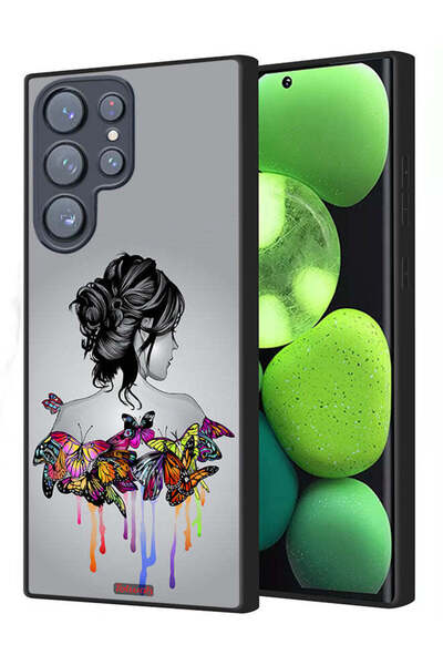 Tolwak Samsung Galaxy S22 Ultra 5G Protective Case Cover Butterflies And Girl...