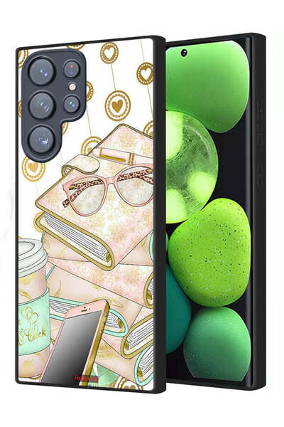 Tolwak Samsung Galaxy S22 Ultra 5G Protective Case Cover Glasses On Books