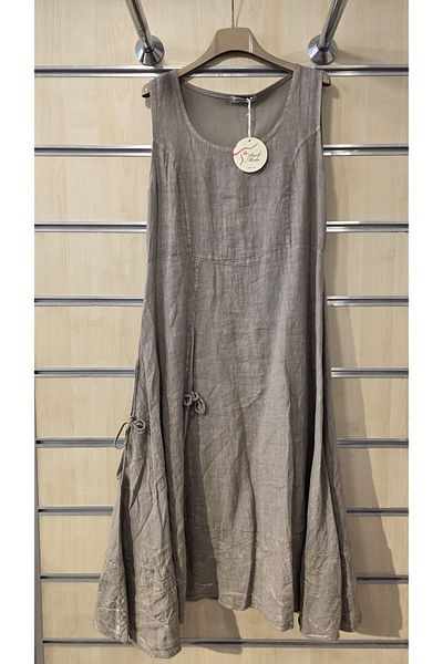 Park Moda Ιταλικό λινό φόρεμα μηδενικό μανίκι