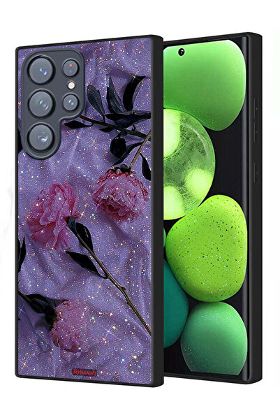 Tolwak غطاء حماية لهاتف سامسونج جالاكسي S22 ألترا 5G بنقشة ورود لامعة