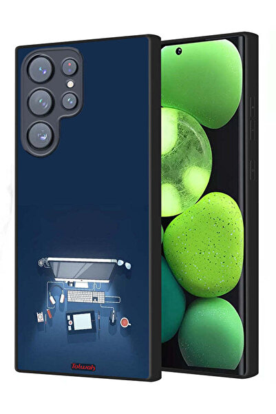 Tolwak غطاء حماية لجهاز سامسونج جالكسي S23 ألترا 5G بتصميم فني على مكتب الكمب...