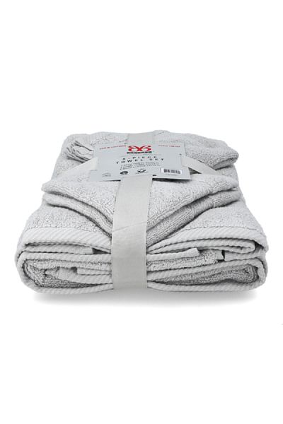 Bibb Home 6-Piece Zero Twist Super Soft Ultra Absorbent Towel Set Silver TOWE