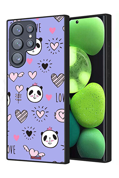 Tolwak Samsung Galaxy S22 Ultra 5G Protective Case Cover Love And Panda Doodle