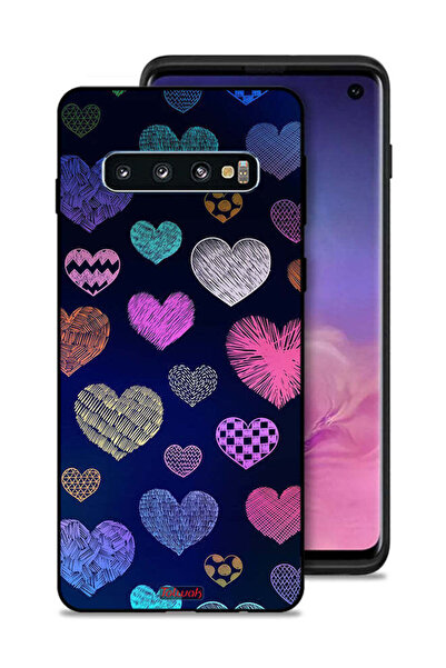 Tolwak غطاء حماية لهاتف سامسونج جالكسي S10 بنقشة قلوب داجا