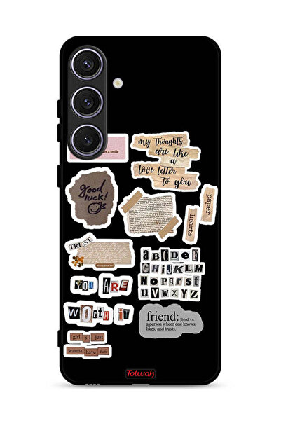 Tolwak غطاء حماية لهاتف سامسونج جالاكسي S25 بلس مع ملصقات اقتباسات الحظ السعيد